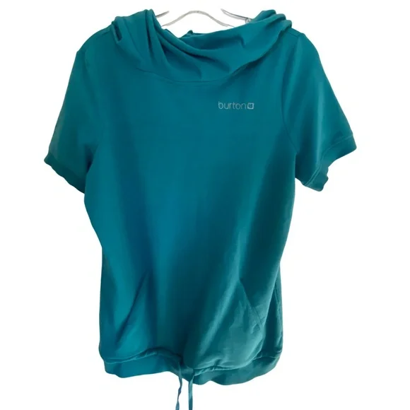 Burton Womens Short Sleeve Hooded Athleisure Hooded Sweatshirt - Sz-L - Picture 1 of 15